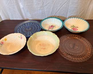 Misc vintage bowls & depression glass