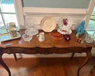 Godinger plates, Mosser trees, Noritake, Pilgrim glass, Homer Laughlin