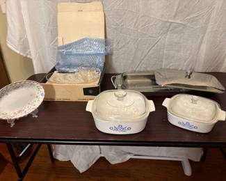 Federal glass snack set, Johnson Bros, Corningware, Pyrex