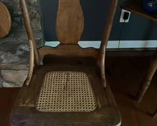 Antique chair with cane bottom