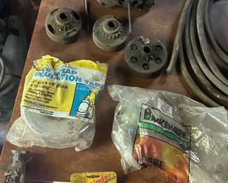 Parts of vintage vehicle engines