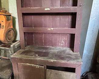 Red wooden cabinet