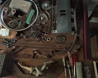 assortment of parts and tools