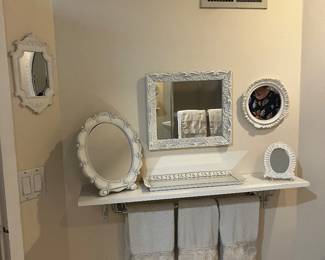 Nice collection of white painted mirrors