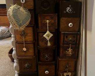 Collection of sewing machine drawers 