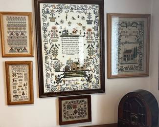 Reproduction Hand Stitched Samplers