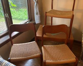 Set of 4 Niels Otto Moller teak dining chairs