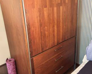 Lane MCM walnut & chrome wardrobe