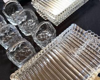 Vintage glass serving pieces