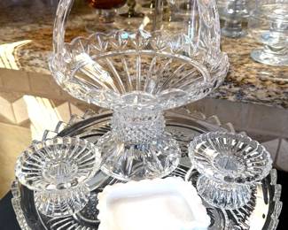 Crystal and milk glass