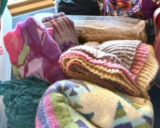 Wool and silk scarves