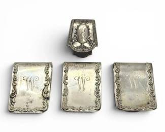 Four Sterling Silver Money Clips by S. Kirk  Son 58g Total