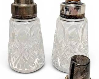 Towle Silverplated Cut Crystal Baby Bottles