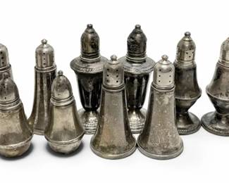 Weighted Sterling Silver Shakers  Crown, Revere,  Duchin 866g Total