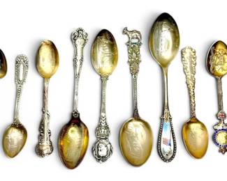 Sterling Silver Souvenir Spoons 132g Total