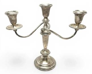 Empire Sterling Silver Weighted 3Arm Candelabra 1000g