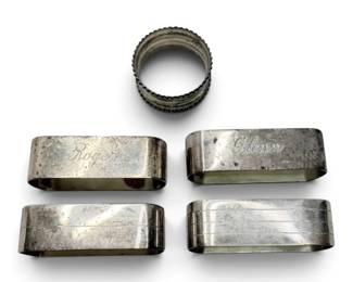 Sterling Silver Napkin Rings 102g Total