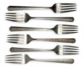 Towle Rambler Rose Sterling Silver Forks  6 Pcs, 6.5 217.5g Total
