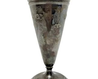 Watson Sterling Silver Weighted 8 Trumpet Vase w Floral Engraving 402g
