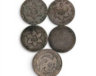 U.S. Capped Bust Half Dollar  3 Cent Silver Coins