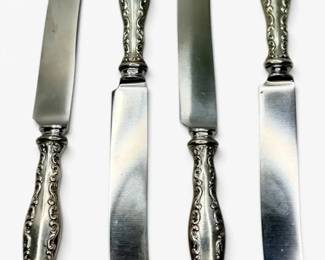 Gorham Louis XV Sterling Silver Handled Butter Knives  4 Pcs, 8 210g Total