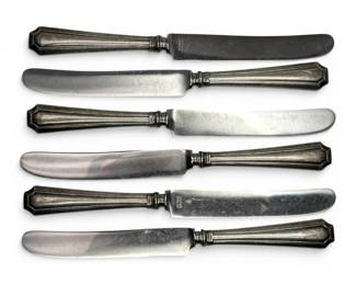 Gorham Fairfax Sterling Silver Handled Butter Knives  6 Pcs, 9.75 376g Total