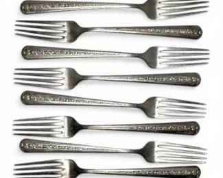 Towle Rambler Rose Sterling Silver Forks  8 Pcs, 7.25 372g Total