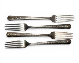 Towle Rambler Rose Sterling Silver Forks  4 Pcs, 7.75 234g Total