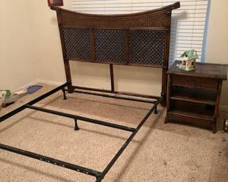 Queen bed and matching nightstand.