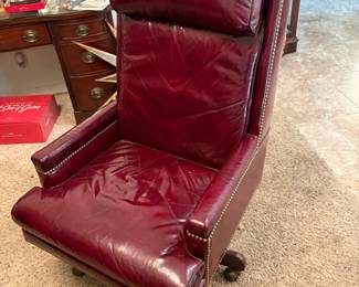 Leather desk chair.
