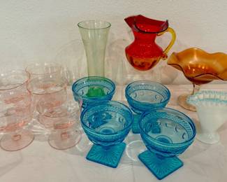 ASSORTED COLORED ART GLASS