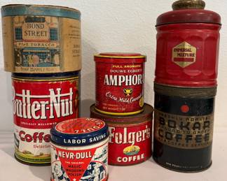 ASSORTED VINTAGE ADVERTISING TINS