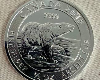 1/2oz. CANADIAN POLAR BEAR SILVER COIN