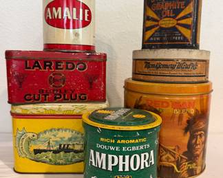ASSORTED VINTAGE ADVERTISING TINS