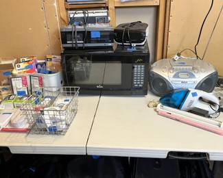Microwave and boom box