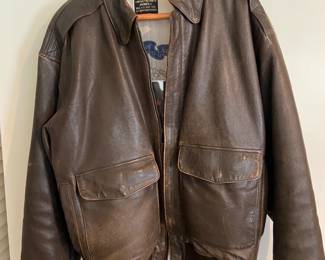 Leather flight jacket