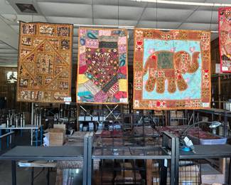 Beautiful India vintage and one-of-a-kind textiles and hangings. Discounted.