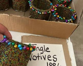 Jingle votives for tealight. Think Christmas in July for $1.00