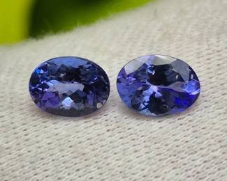 2.67 Carat Total Weight Natural Tanzanite Pair