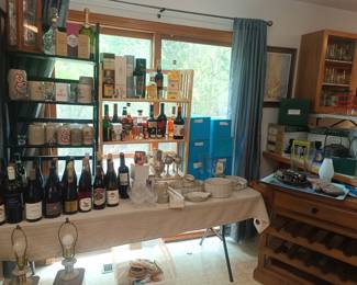Lots of decorative bottles