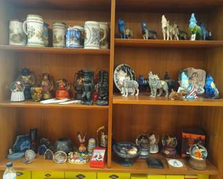 Painted wolves, beer steins, snow globes and rocks