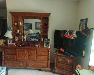 Just love the heavy wood dresser.