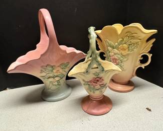 Hull Pottery Vase  Baskets