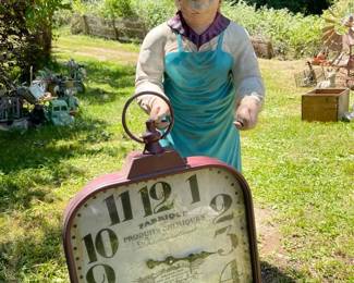 Grandma Chef Statue 40 Tall  Vintage Style Large Clock