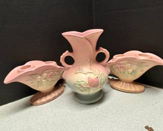 Hull Pottery Vase  Candle Stick Holders