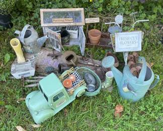 Outdoor Decor For The Yard Including Garden sign Mini Greenhouse  More