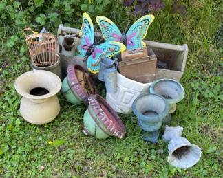 Planting Pots Garden Trug Metal Butterflies  More