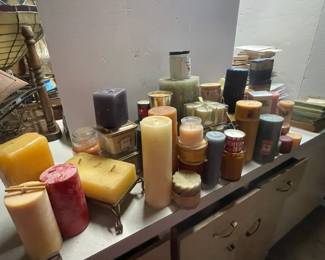 Mystery Lot Of Candles Various Shapes Sizes  Scents