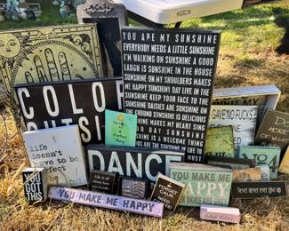 Various Inspirational Art Signs