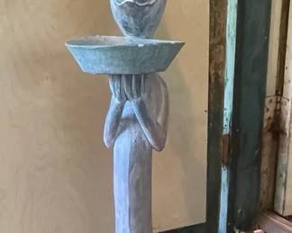 Happy Bunny Wood Statue